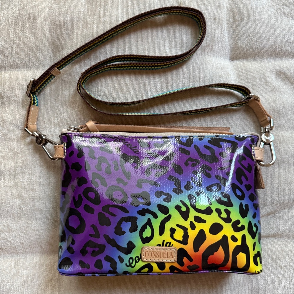 Consuela Rainbow Leopard Crossbody Bag - Semi Midtown